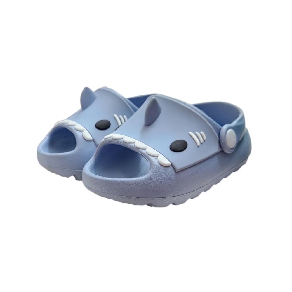 Okie Dokie Blue Shark Kids‎ Slip-On Slippers Boys Summer Toddler Slide Sandals